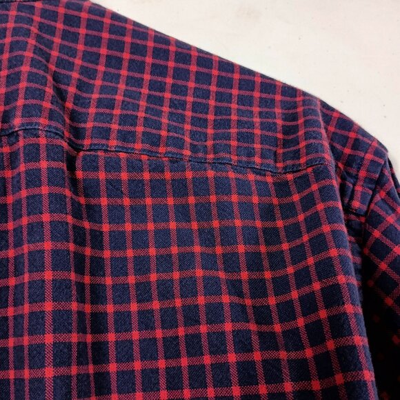 J Crew Slim Oxford Shirt Check Mens L Red Blue Preppy Ivy League Classic - Picture 8 of 8